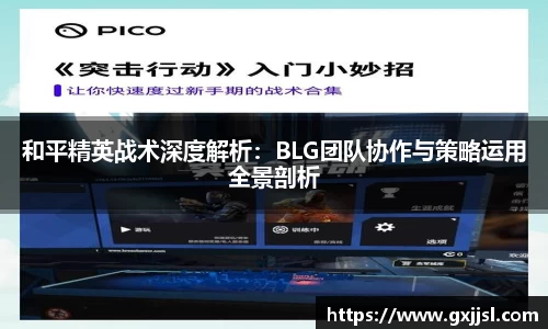 和平精英战术深度解析：BLG团队协作与策略运用全景剖析